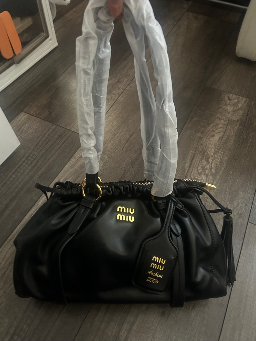 Forever 21 Black Shoulder Bag with Gold Hardware